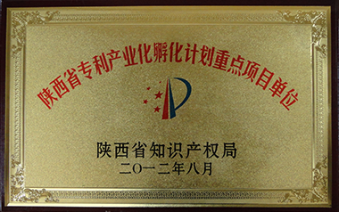 陜西省專利產(chǎn)業(yè)化孵化計劃重點(diǎn)項目單位（2012）